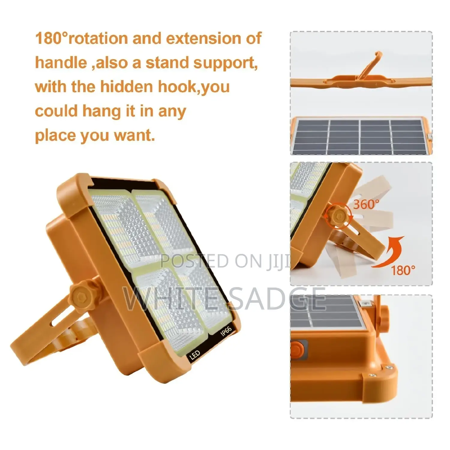 Portable Solar Led Chargeable Flood Light /USB