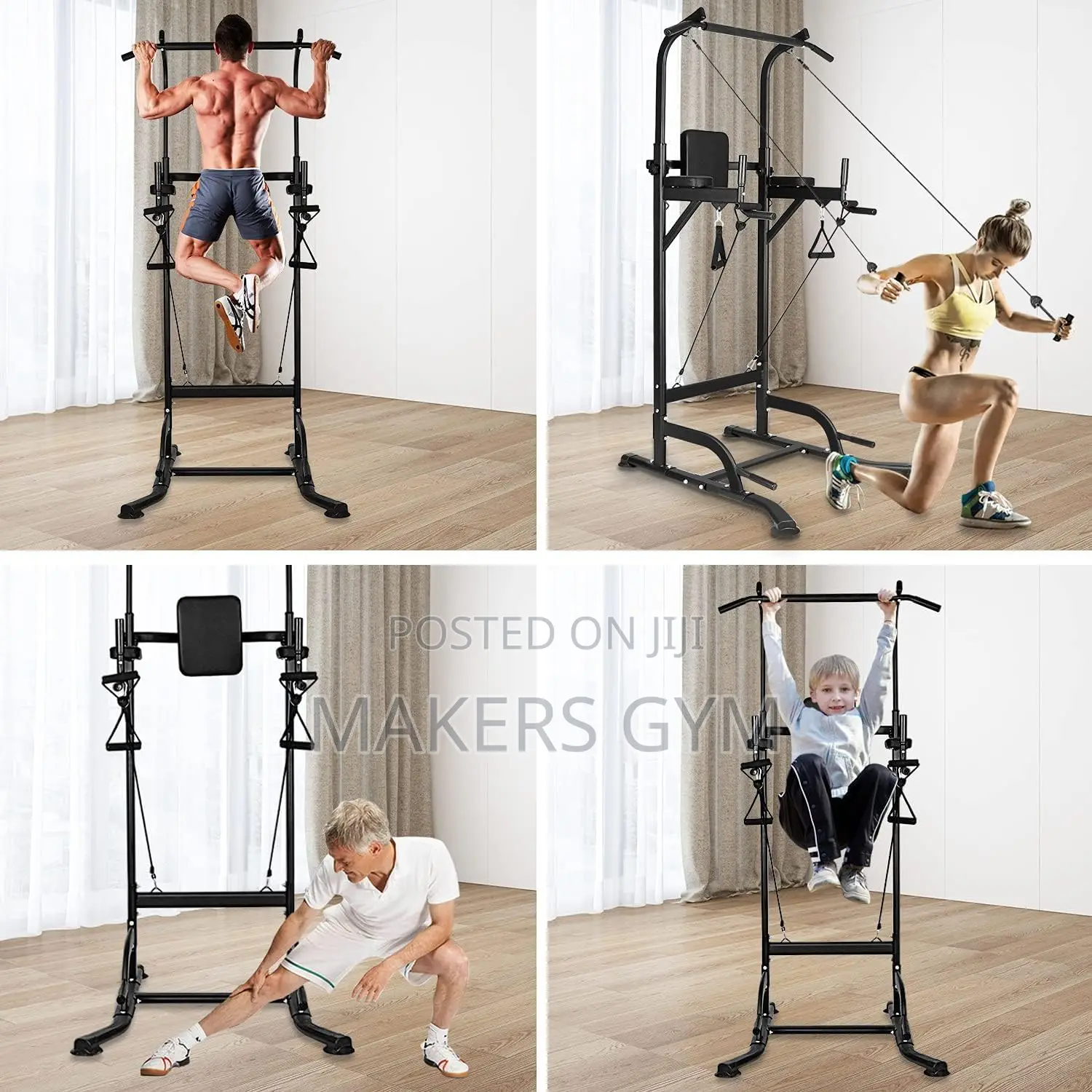 Power Tower Dip Station Pull Up Bar