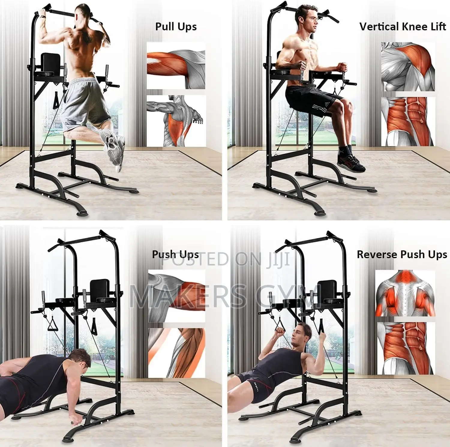 Power Tower Dip Station Pull Up Bar