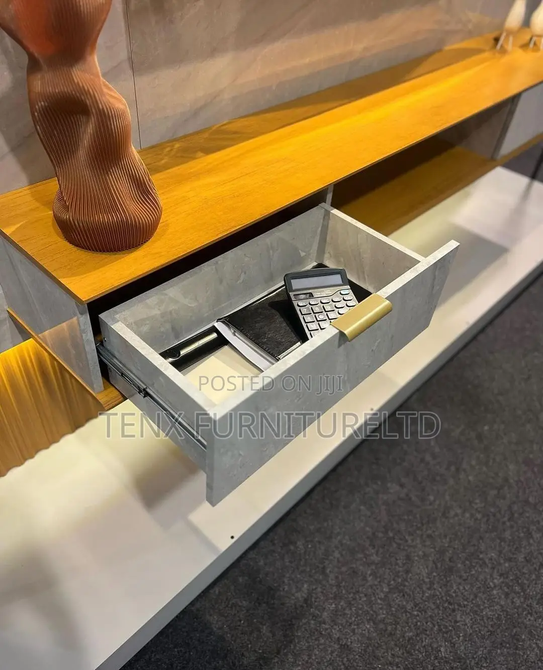Tv Unit With SUSPENDED CONSOLES and Back Panel