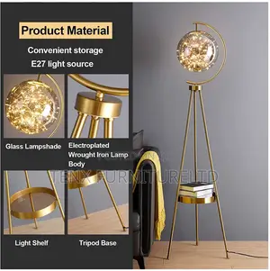 Floor Lamp (Globe ) LED Bulb With Crystals