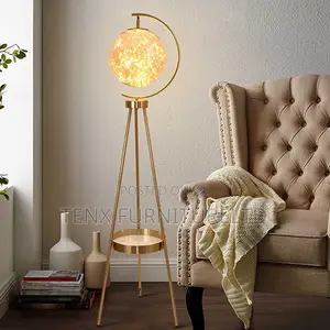 Floor Lamp (Globe ) LED Bulb With Crystals