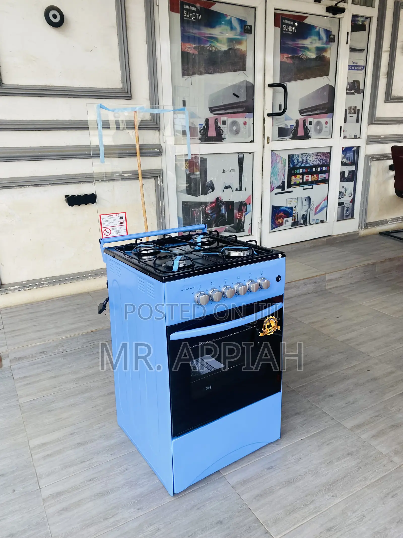 Elegant Blue Volcano 50x50 4 Gas Burner With Oven.