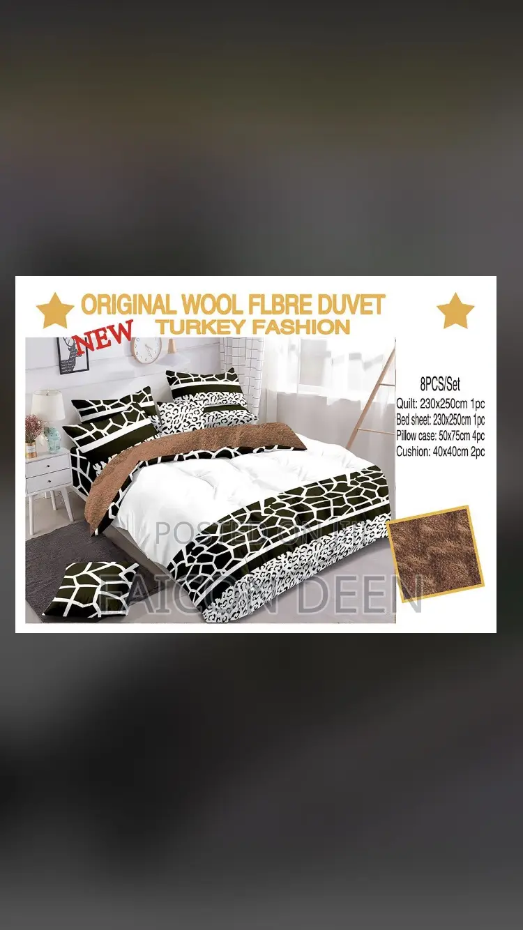 Turkish Original Cotton Wool Fibre Duvet Set (8pcs Set )