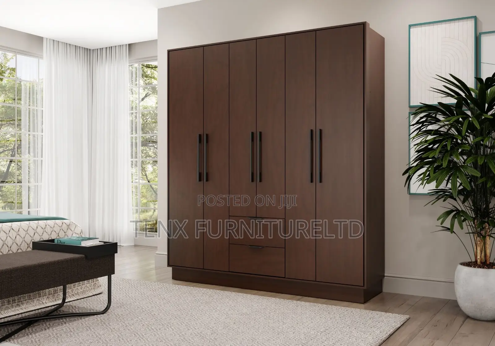 Wadrobe 6doors 2drawers Tobacco Brown