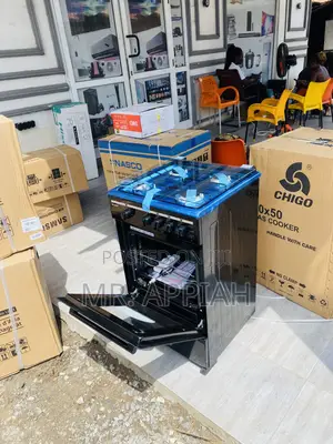 High Quality Chigo 50x50 4 Gas Burner With Oven(Black).