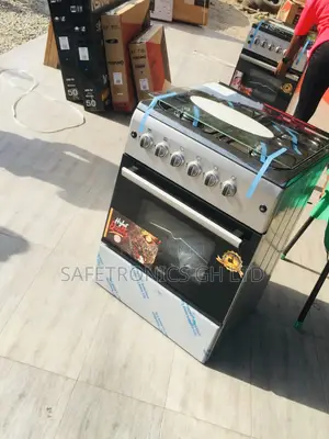 Ferre Oven With Grill 60x60 Gray 4 Gas Cooker Glass Lid