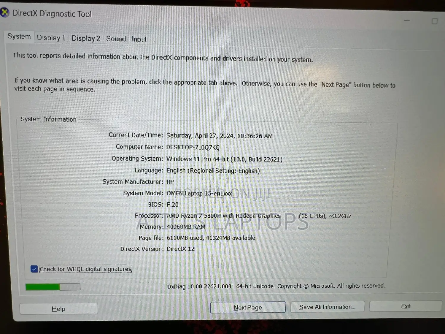 Laptop HP Omen 15 40GB AMD Ryzen 7 SSD 1T