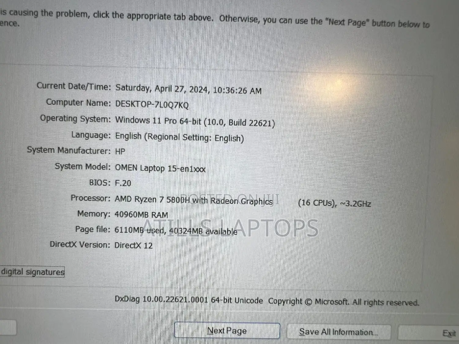 Laptop HP Omen 15 40GB AMD Ryzen 7 SSD 1T