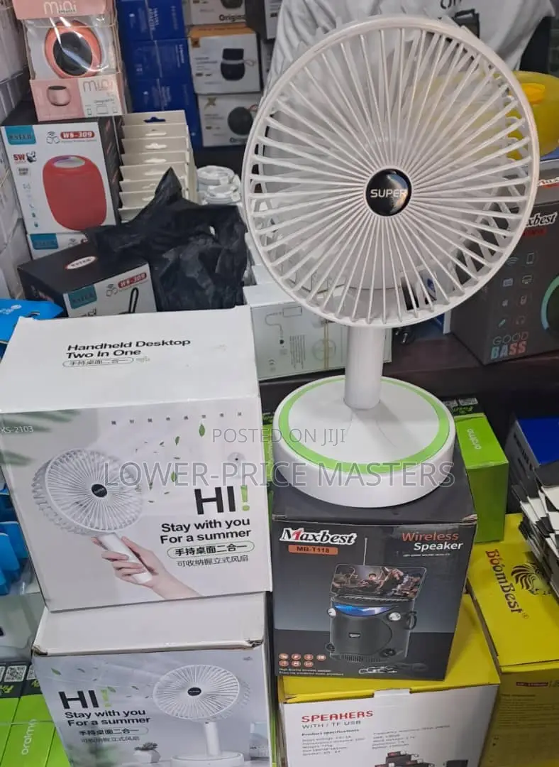 Deskstop Rechargeable Fan and USB Charging With Light
