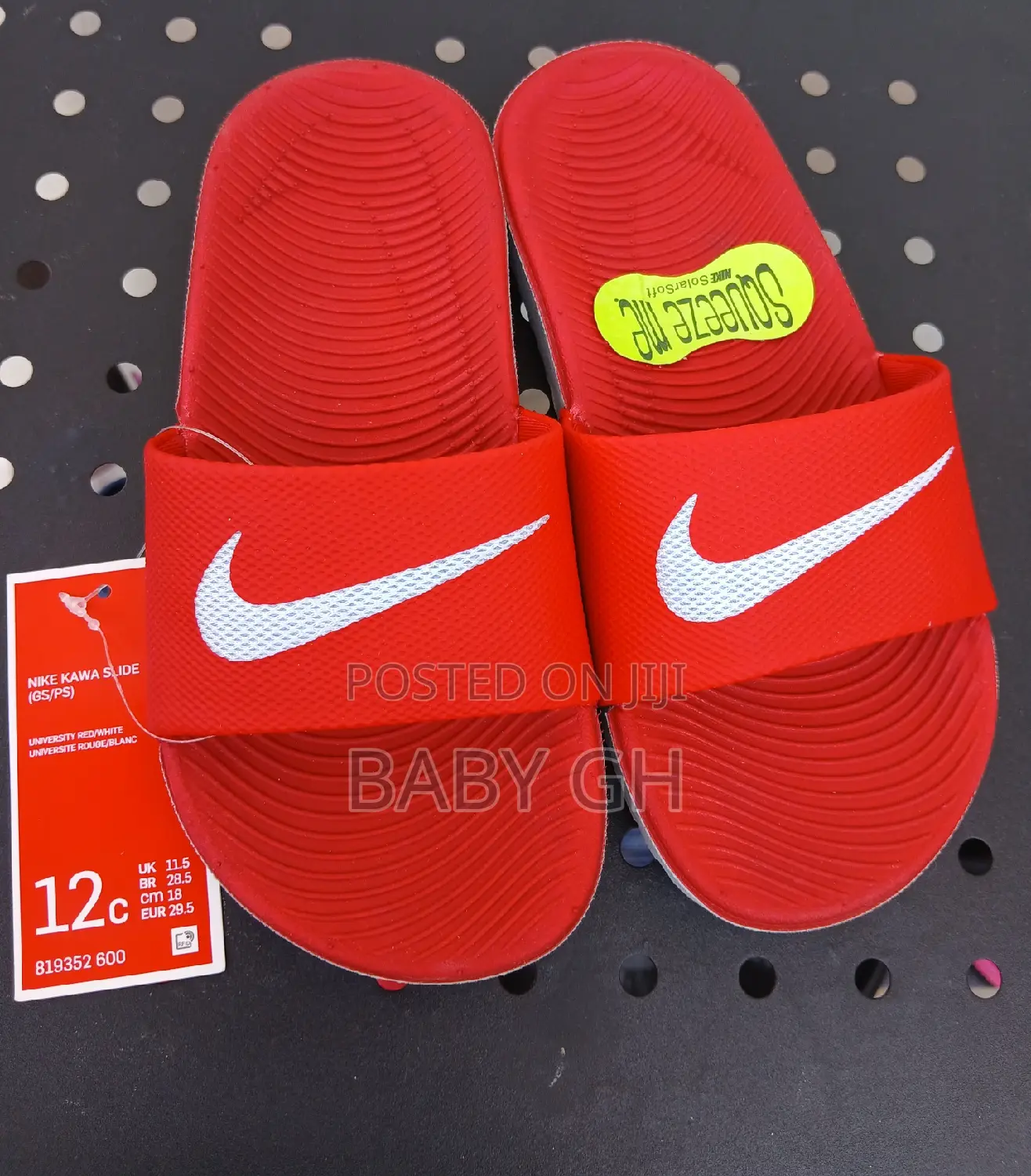Kids Nike Kawa Red Sliders