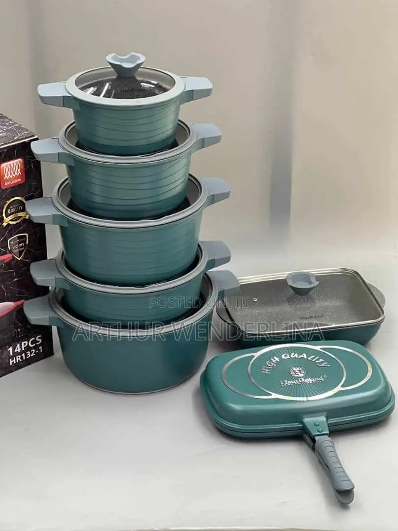Quality Nonstick With Grill Pan 14 Pieces