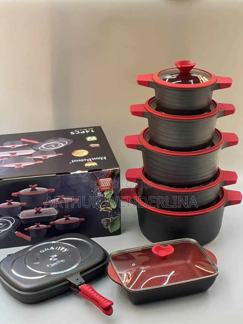 Quality Nonstick With Grill Pan 14 Pieces