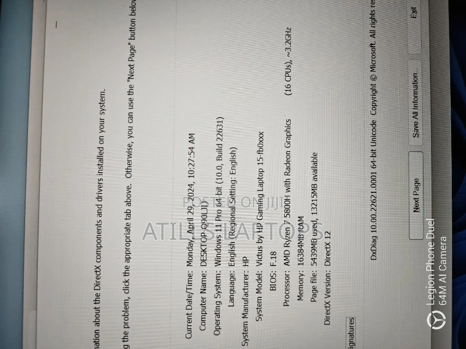 Laptop HP Victus 15 16GB AMD Ryzen 7 SSD 512GB