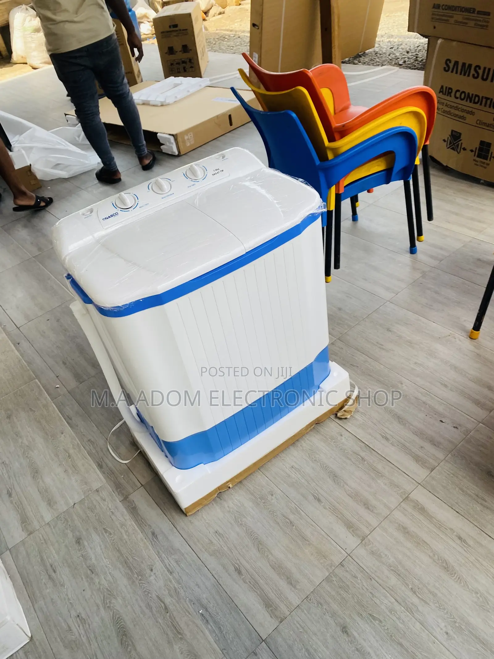 Durable Nasco 7kg Twin Tub Electric Washing Machine.