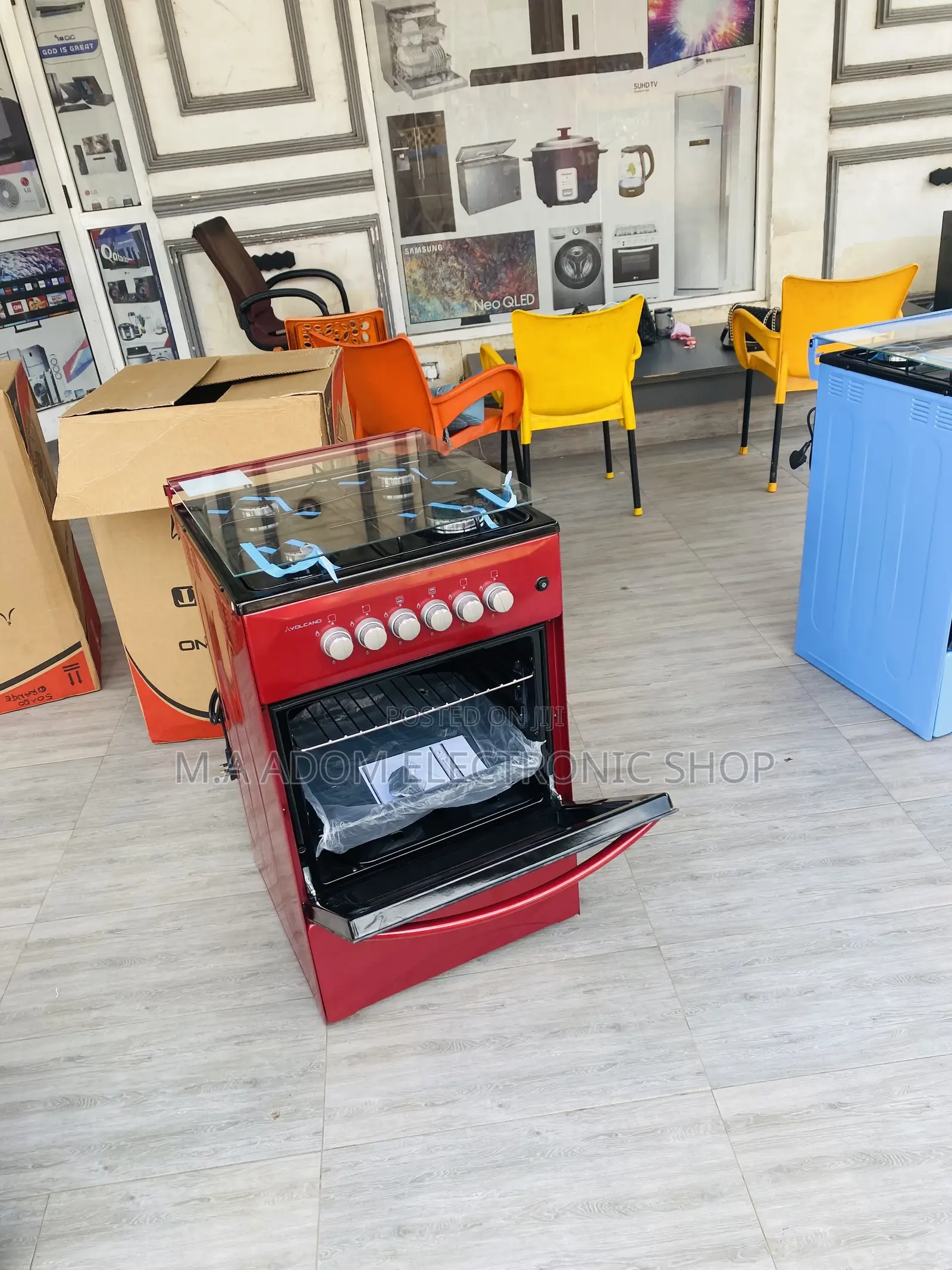 Durable Volcano 50x50 4 Gas Burner With Oven(Red)