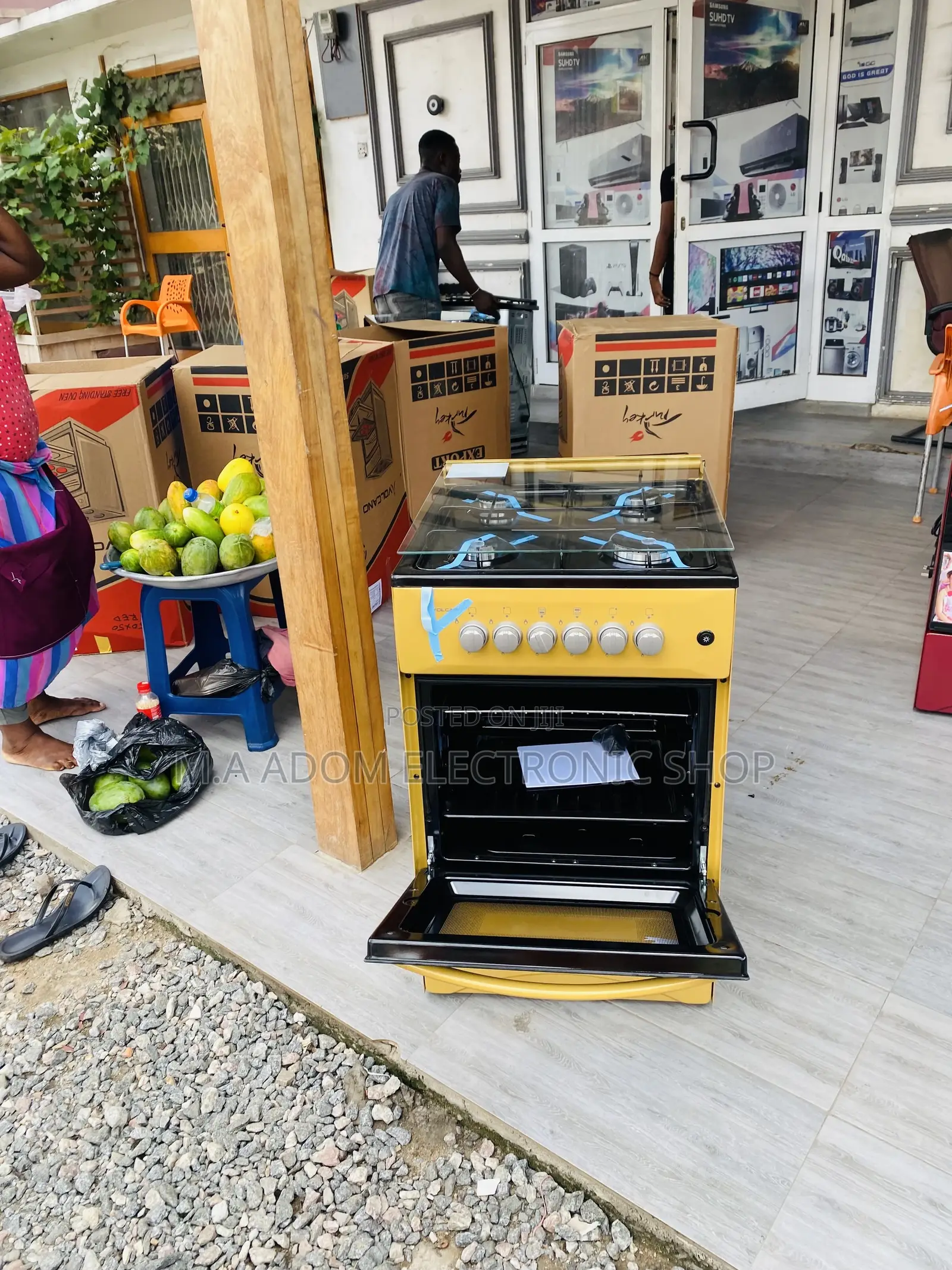 Elegant Volcano 50x50 4 Gas Burner With Oven(Yellow).