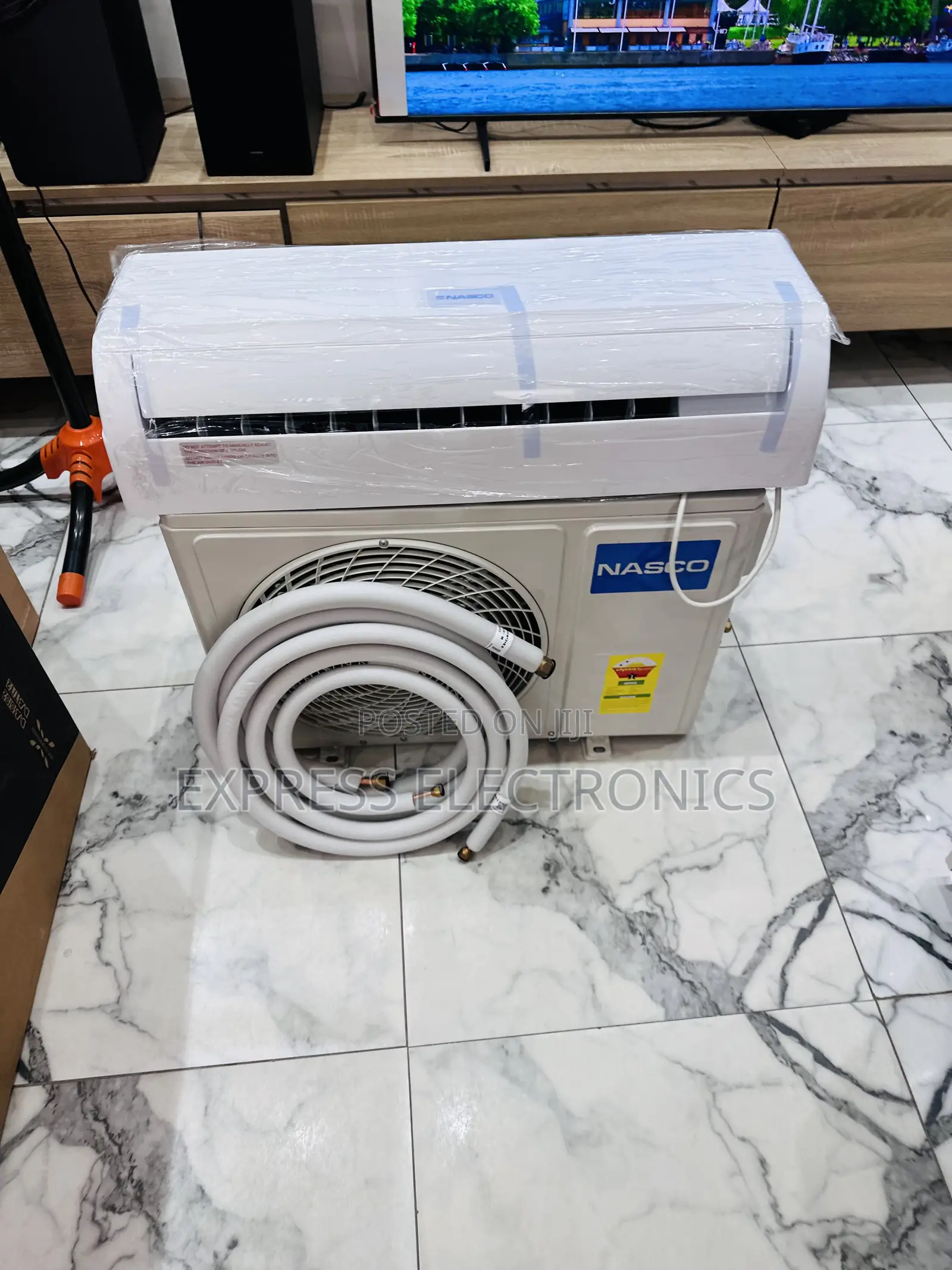 White Sleek Electric  Air Conditioner Nasco 1.5hp