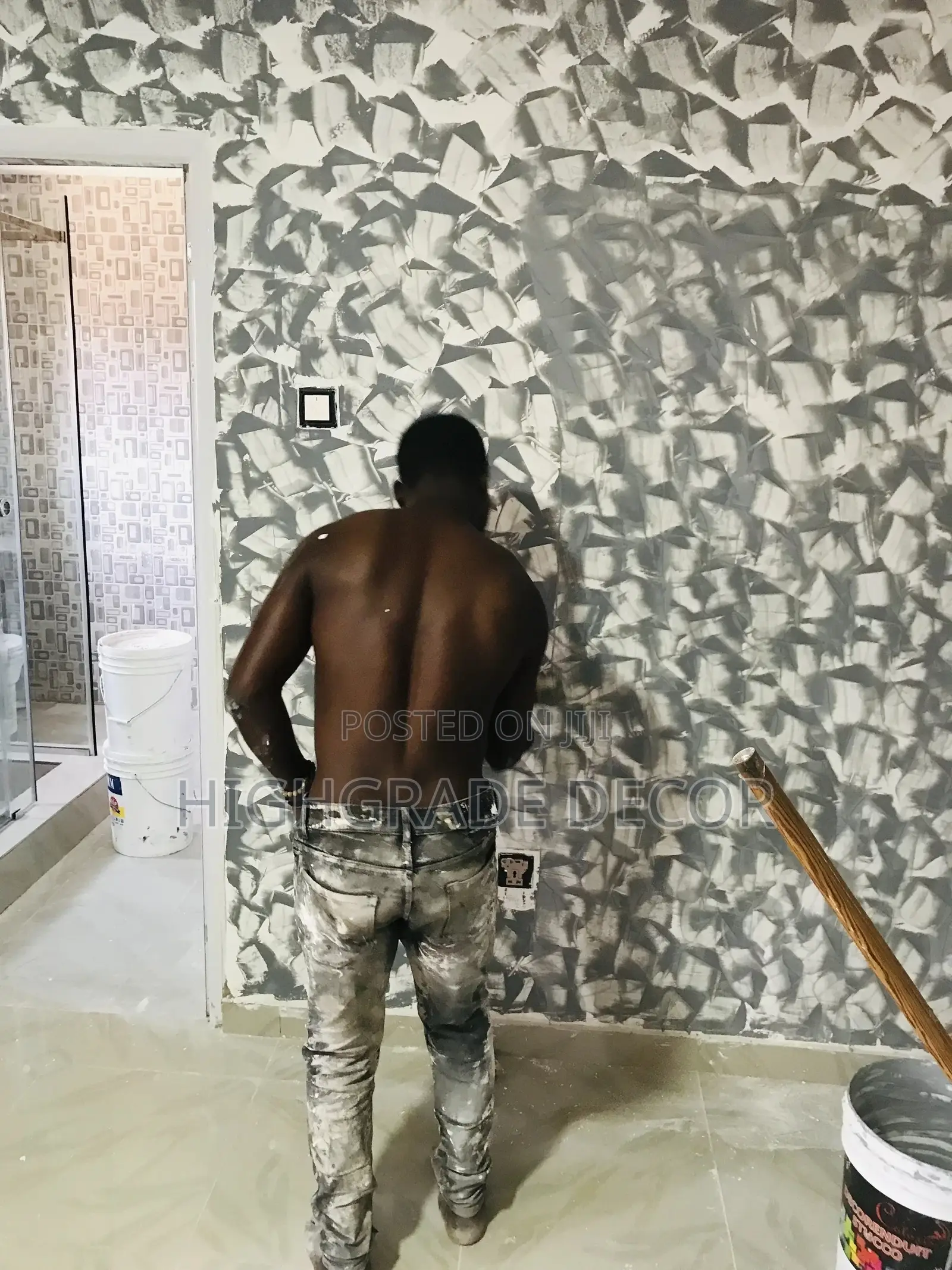 Painting,Waterproof Graffiato Design Work,Pop Skimming