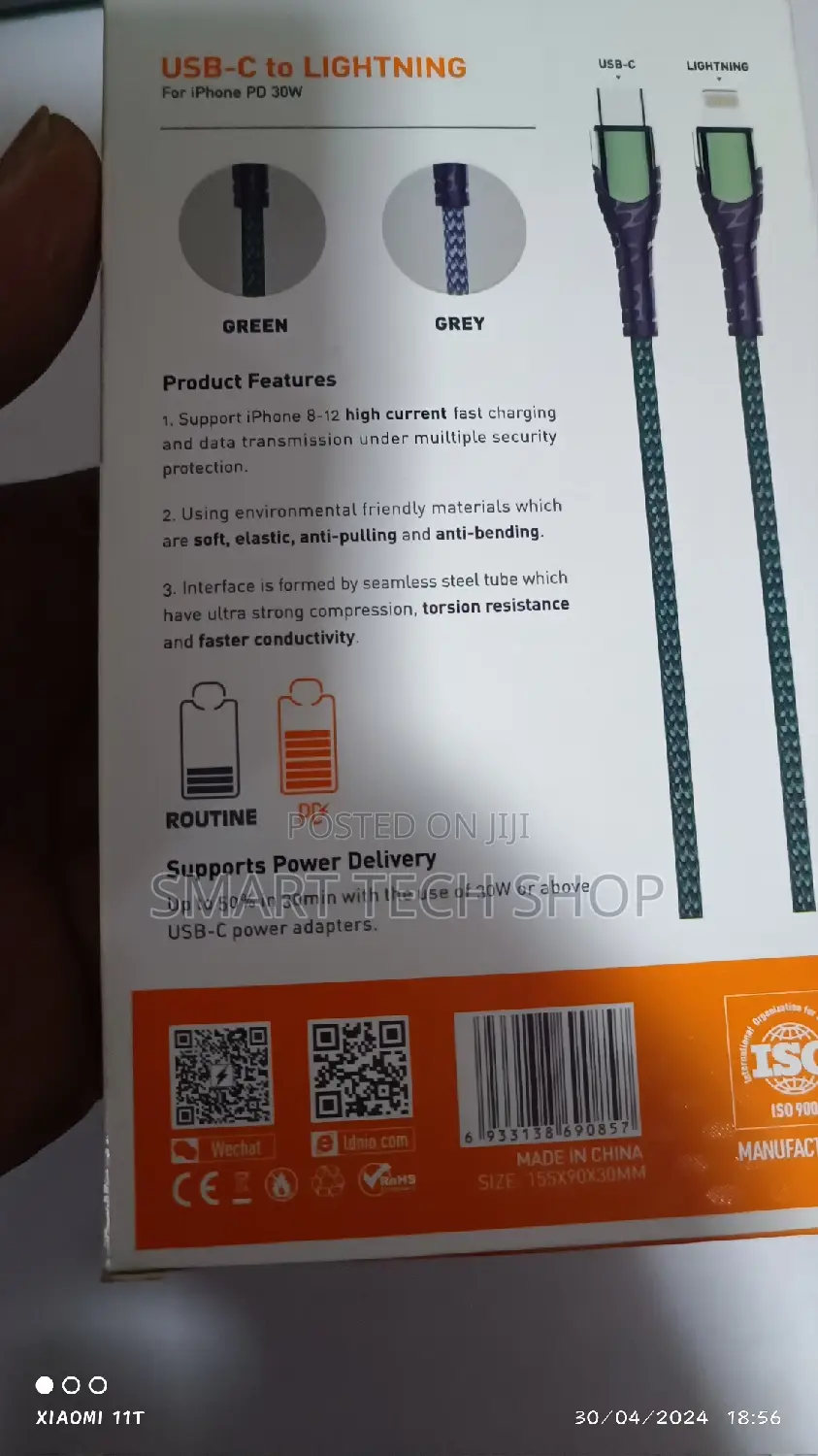 USB-C to LIGHTNING for iPhone PD 30W iPhone 8 to iPhone 13