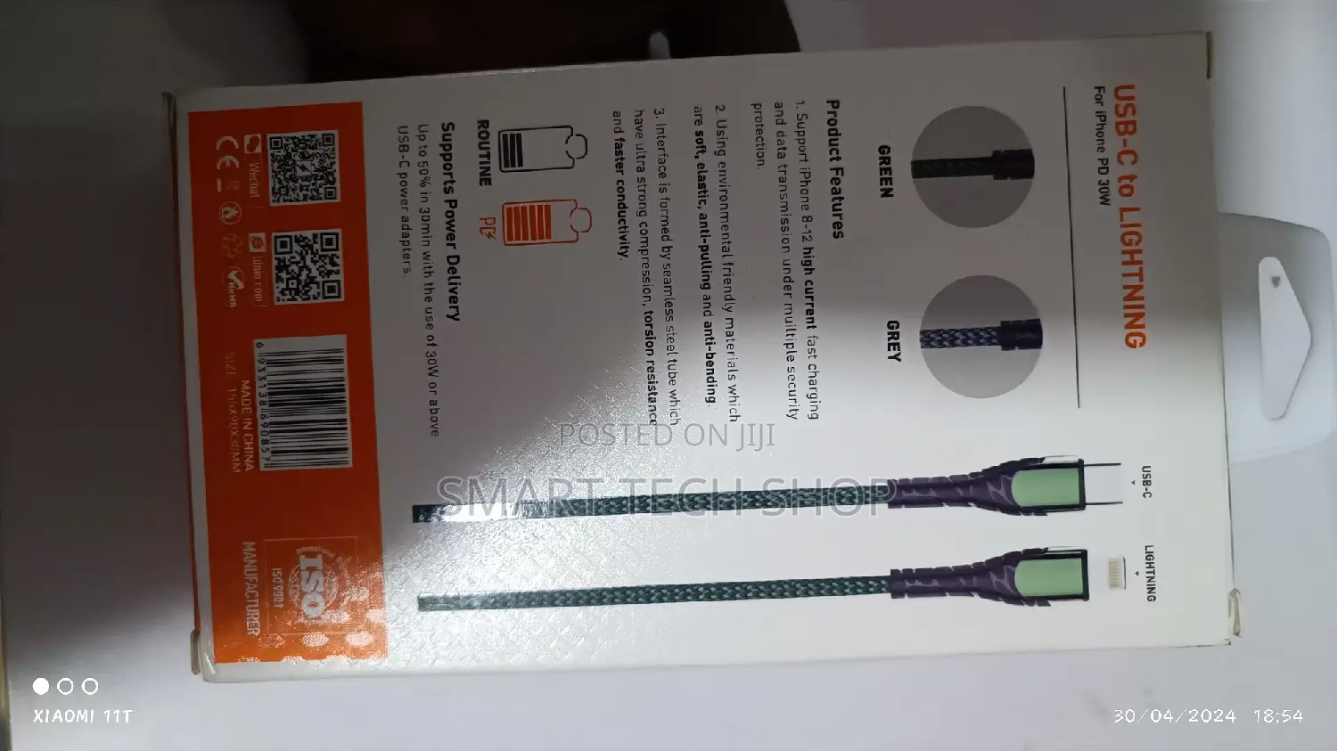 USB-C to LIGHTNING for iPhone PD 30W iPhone 8 to iPhone 13