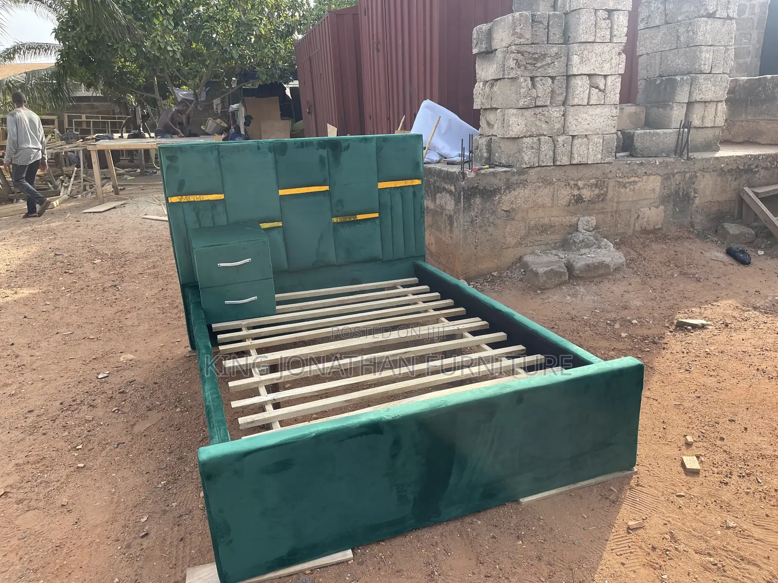 Double Bed Frame and Side Drawer