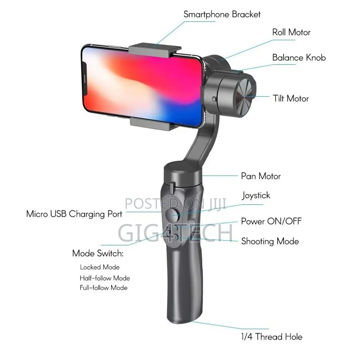 Handheld 3-Axis Gimbal Stabilizer F6 With Tripod