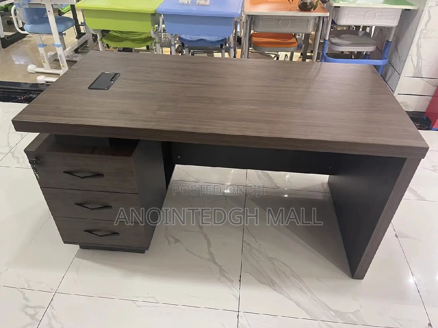 Executive Office Desk With Three Drawer Pedestal