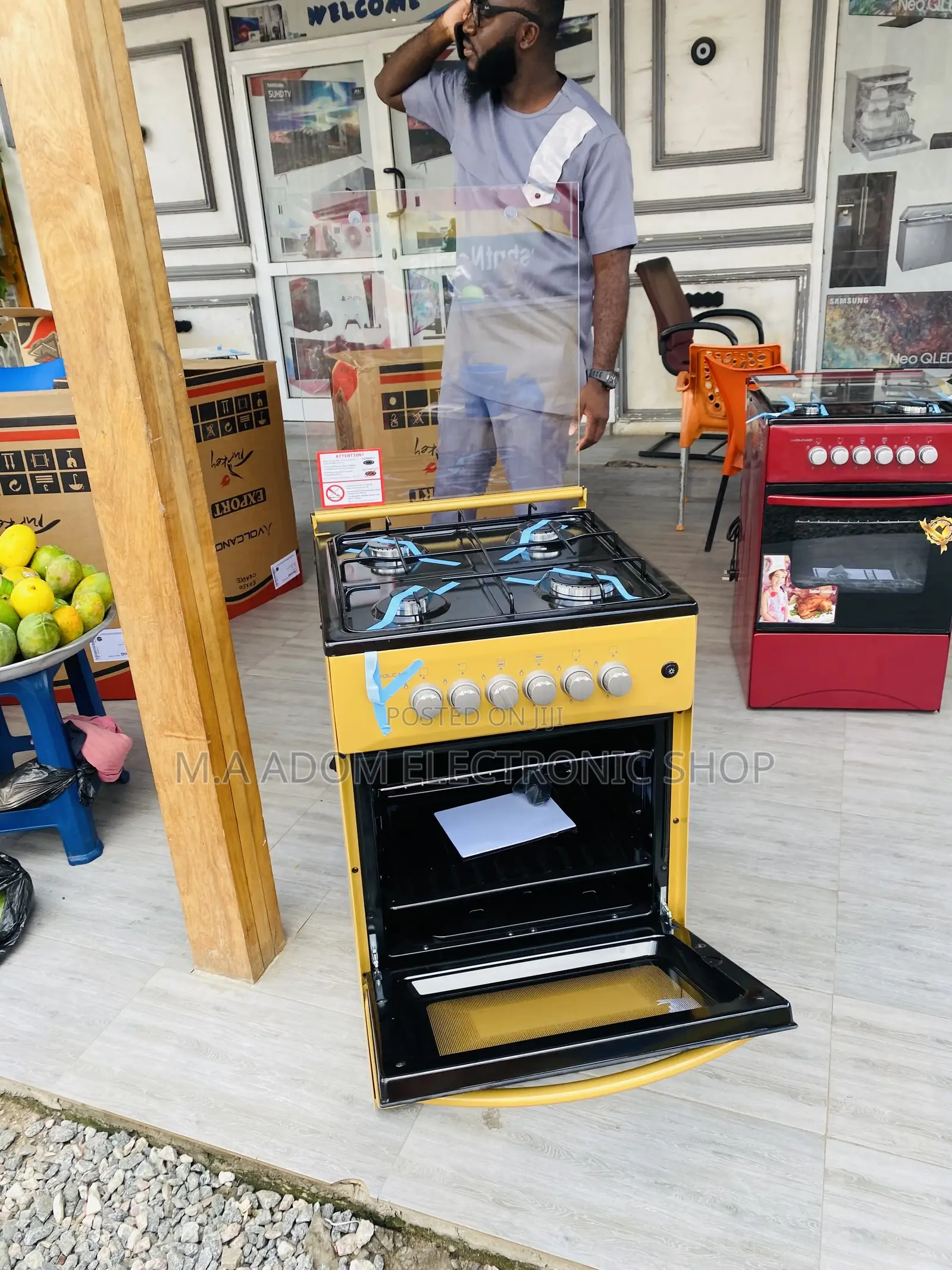Get Affordable Volcano 50x50 4 Gas Burner With Oven(Yellow).