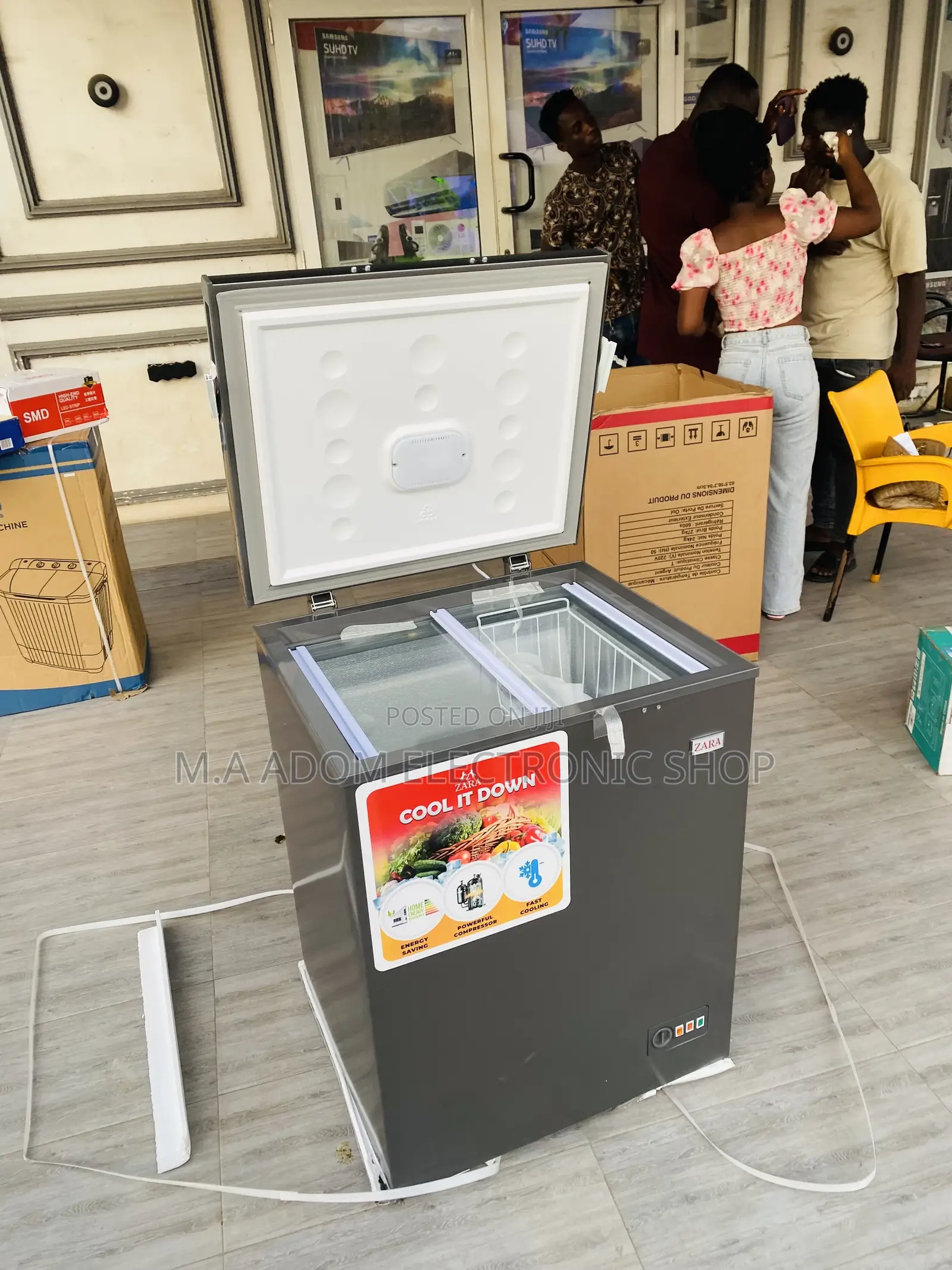 Shop Authentic Zara 200 1 Door Electric Chest Freezer,Gray.