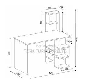 Desk/Computer /Laptop /Writing Desk (Off-White and Brown)