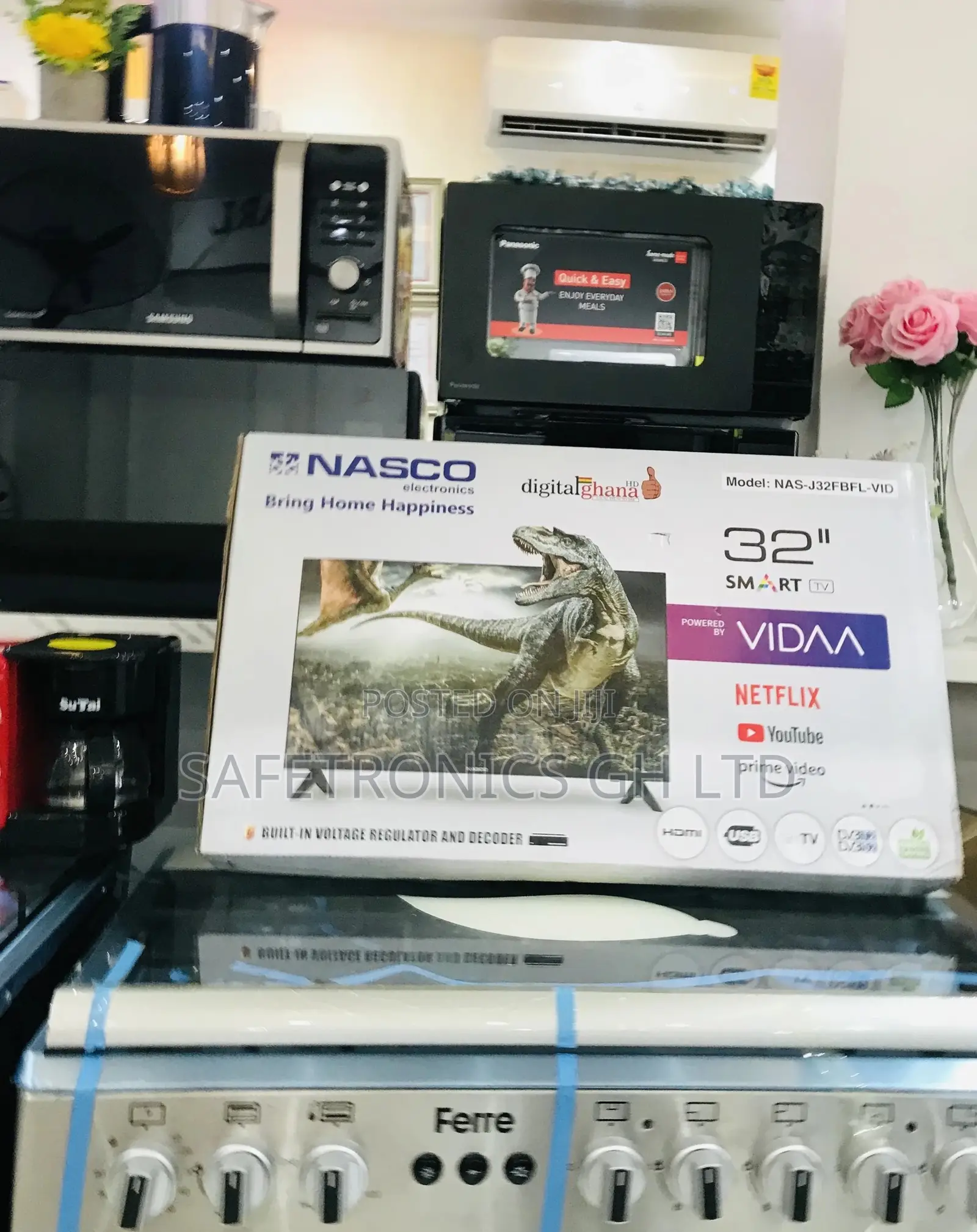 Smart Black 32 Inches Glossy Electric Nasco Led Tv