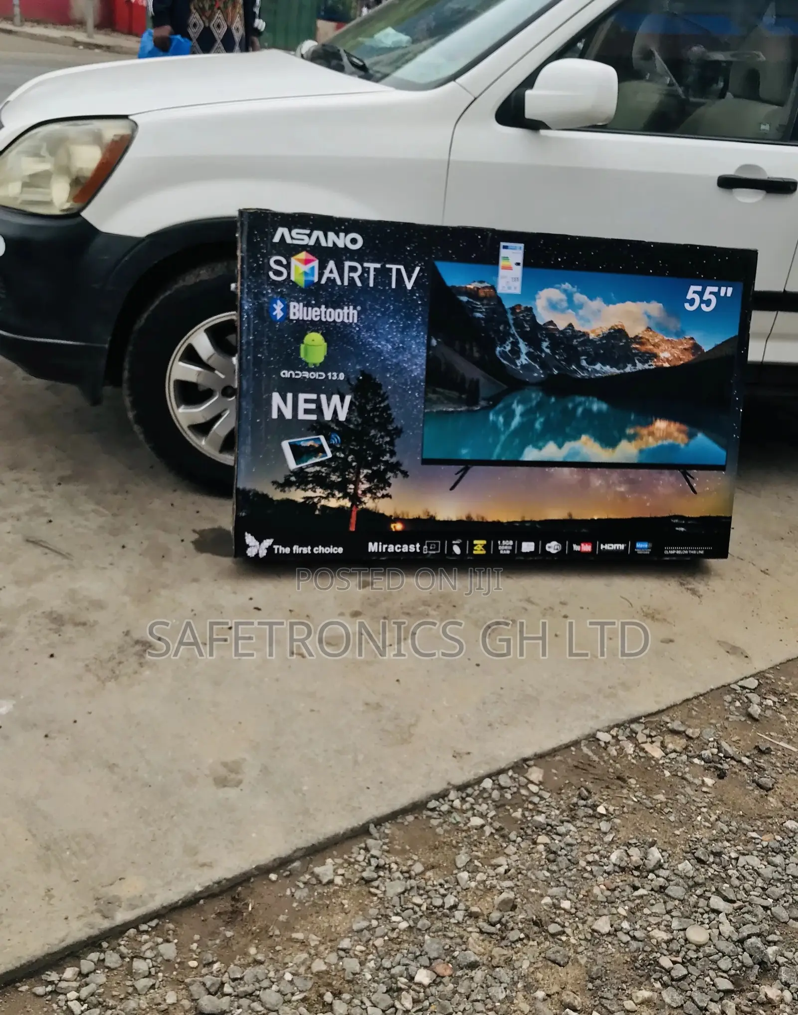 Smart Asano 55 Inches Glossy Led Black Electric Tv