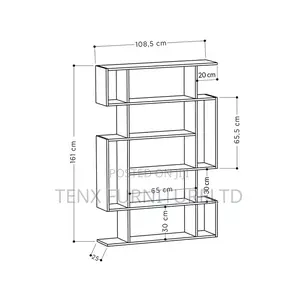 Geometric Bookcase 5 Tier