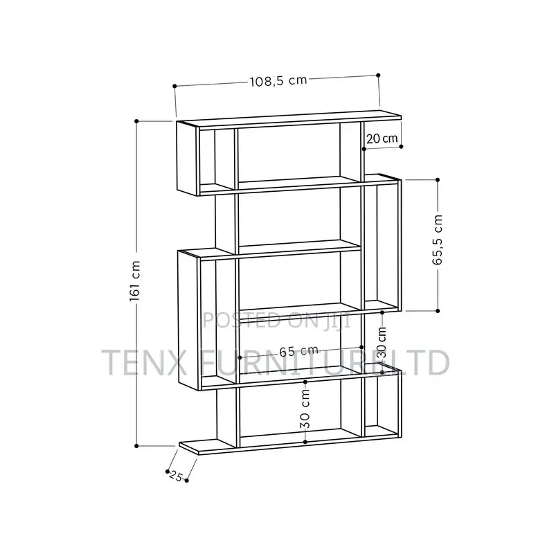 Geometric Bookcase 5 Tier in Accra Metropolitan Furniture, Tenx