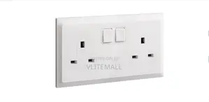 Belanko S 2gang Single Pole BS Switched Socket Outlet + Red
