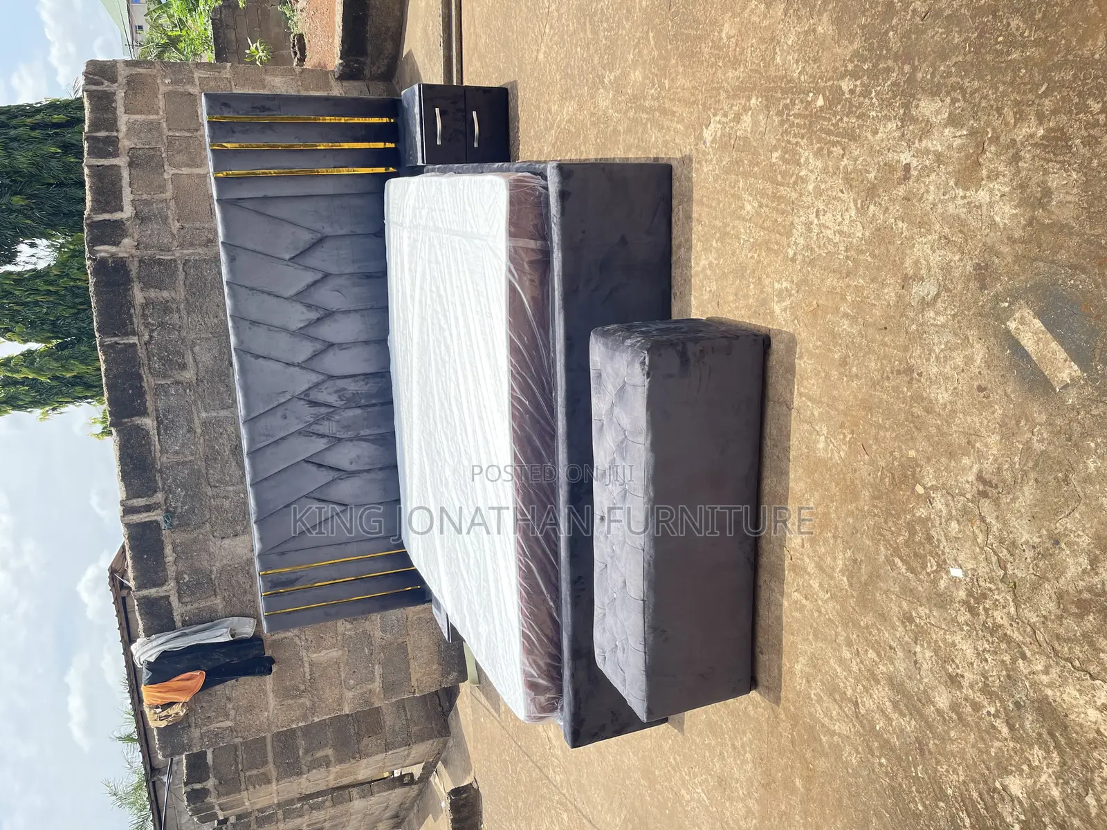 King Size Bed and Mattress With Side Drawer