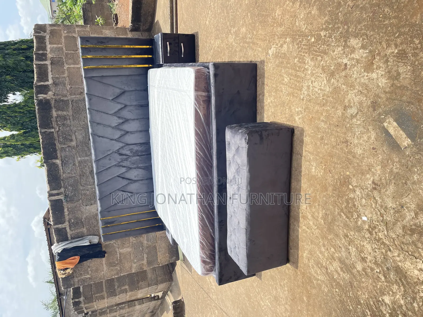 King Size Bed and Mattress With Side Drawer