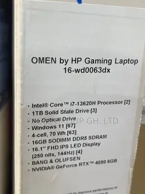 New Laptop HP Omen 16 16GB Intel Core I7 SSD 1T