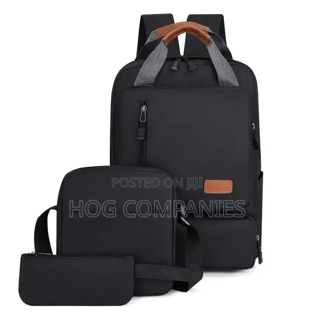 3pcs Waterproof Laptop Backpack Travel/School Bag With Usb