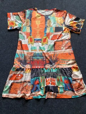 Women Dress Ladies Skirt Printed Literary Mid Length