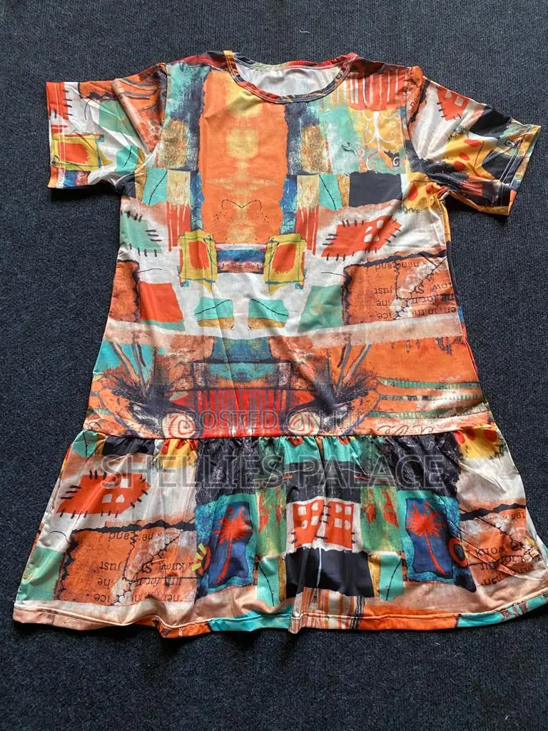 Women Dress Ladies Skirt Printed Literary Mid Length