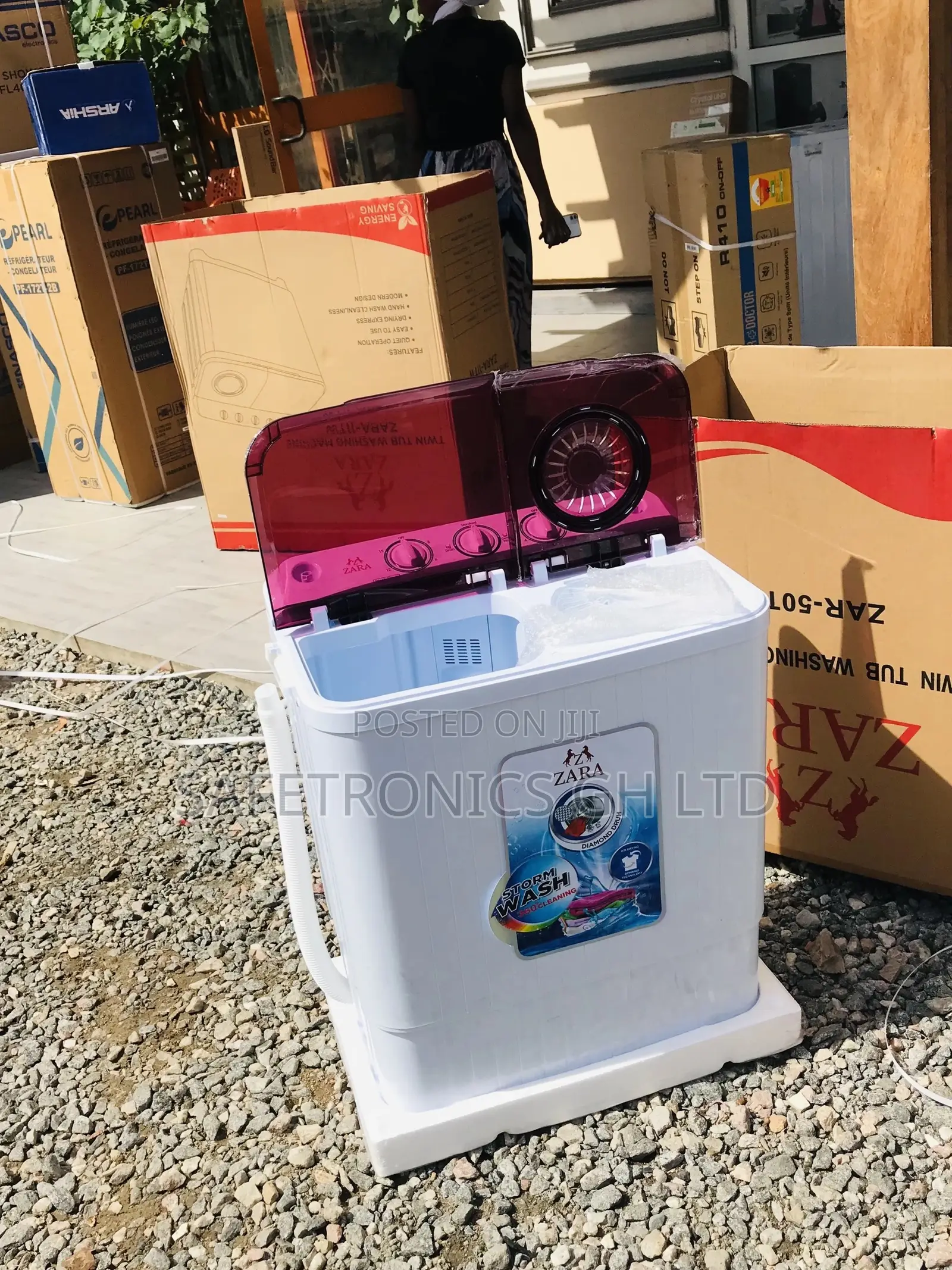 Zara Semiautomatic Red/White 5kg Topload Washingmachine