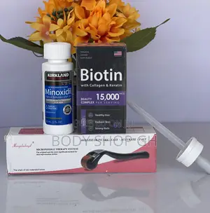 Beard and Hairline Combo Pack - Biotin + Kirkland + Roller
