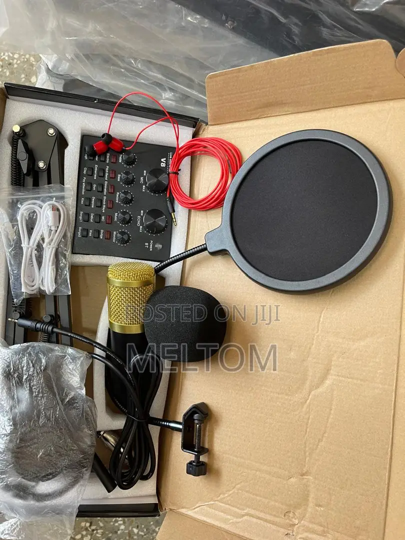 Legendary V8 Studio Condenser Microphone With Live Soundcard