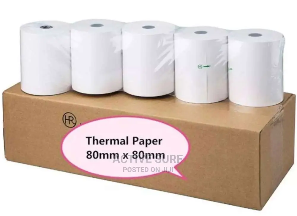80mm X 80mm Thermal Paper Rolls (50 Rolls).