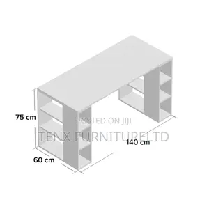 Desk(Built-in Bookcase)Gray N White