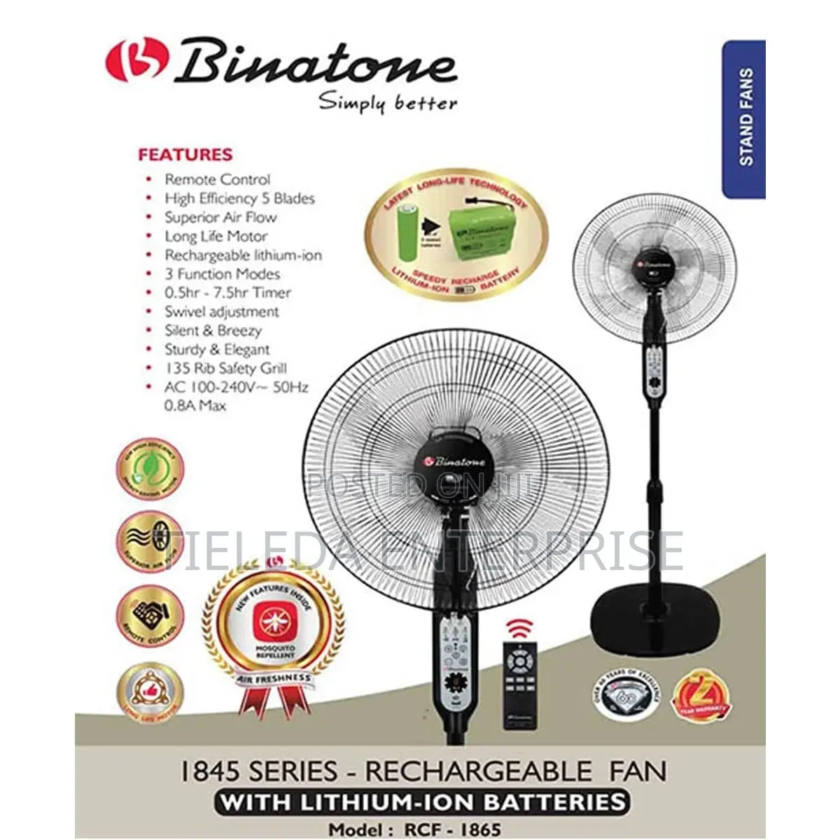 Chargeable Standing Fan