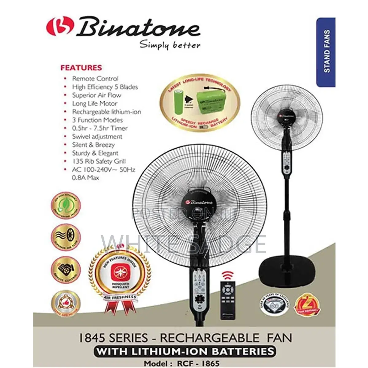 Chargeable Standing Fan