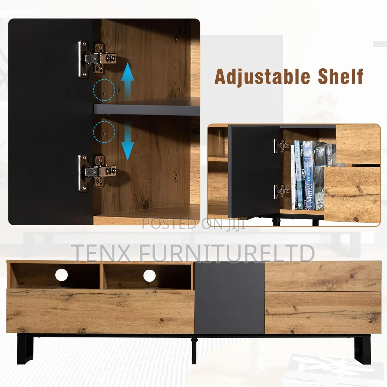 Tv Stand With (3 Cabinets )